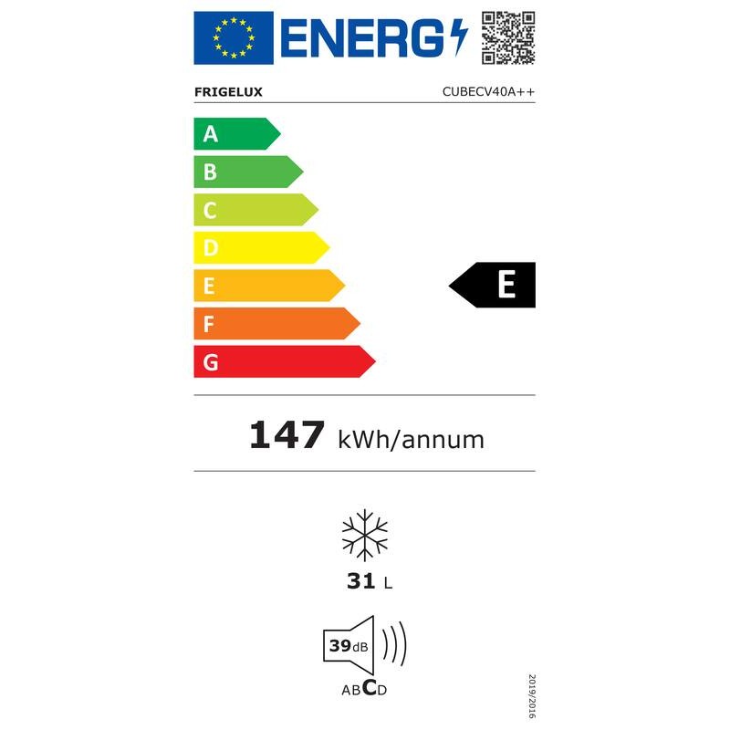 Mini Kubus-vriezer 31L wit CUBECV40A++ FrigeluX