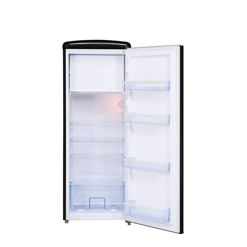 Retro Vintage Zwarte Kast Koelkast 218L RF218RNA++ - FrigeluX