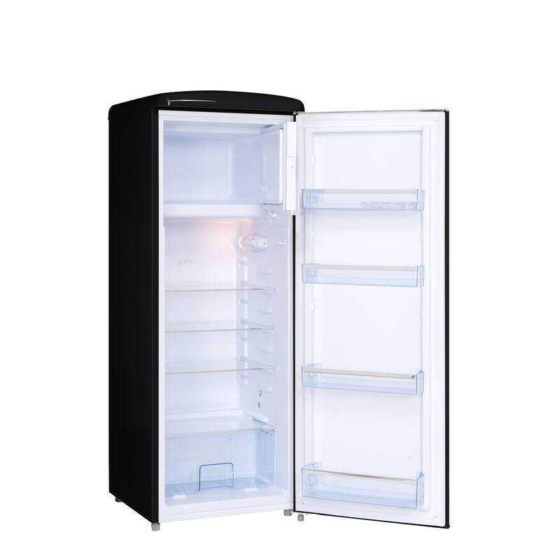 Retro Vintage Zwarte Kast Koelkast 218L RF218RNA++ - FrigeluX