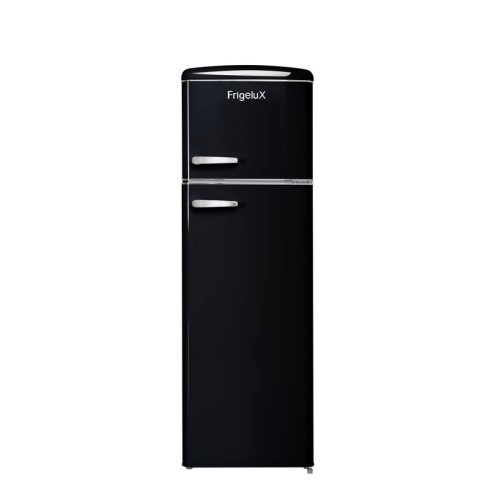 Retro Vintage Zwarte 2-Deurs Koelkast RFDP246RNA++ 245L - FrigeluX