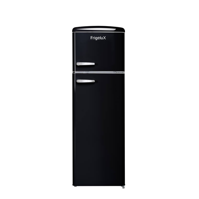 Retro Vintage Zwarte 2-Deurs Koelkast RFDP246RNA++ 245L - FrigeluX