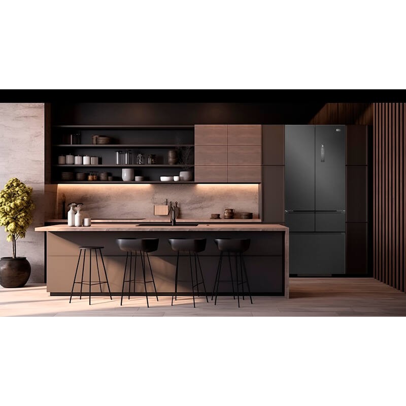 Zwarte French Door Koel-vriescombinatie FRD190XBI 413L - FrigeluX